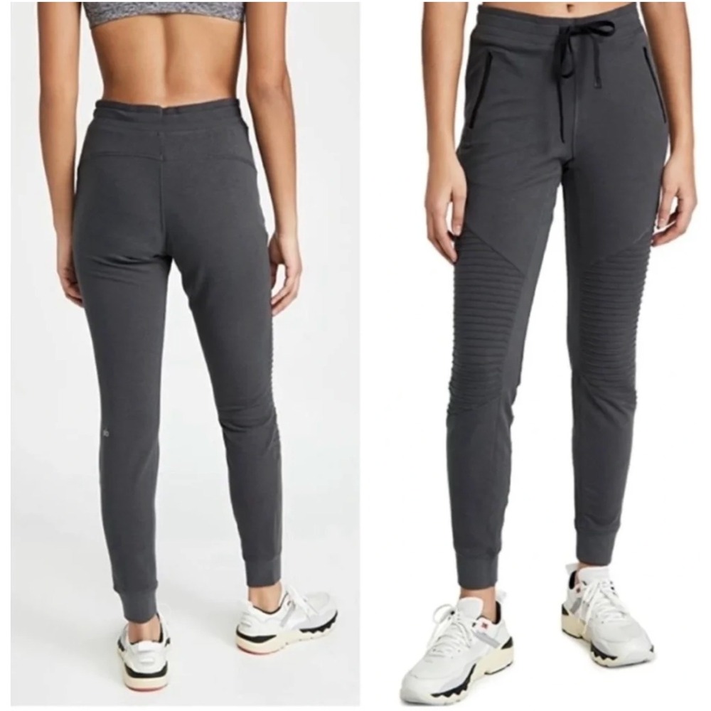 Alo Yoga Urban Moto Sweatpant Joggers Pants Gray Casual Travel XS Extra Small